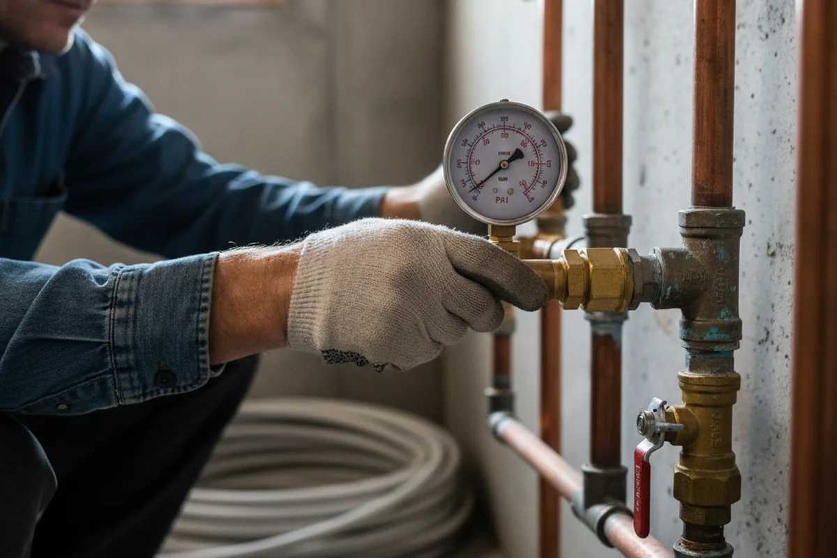 Pressure testing a repaired line during Water Line Repair in Cashmere